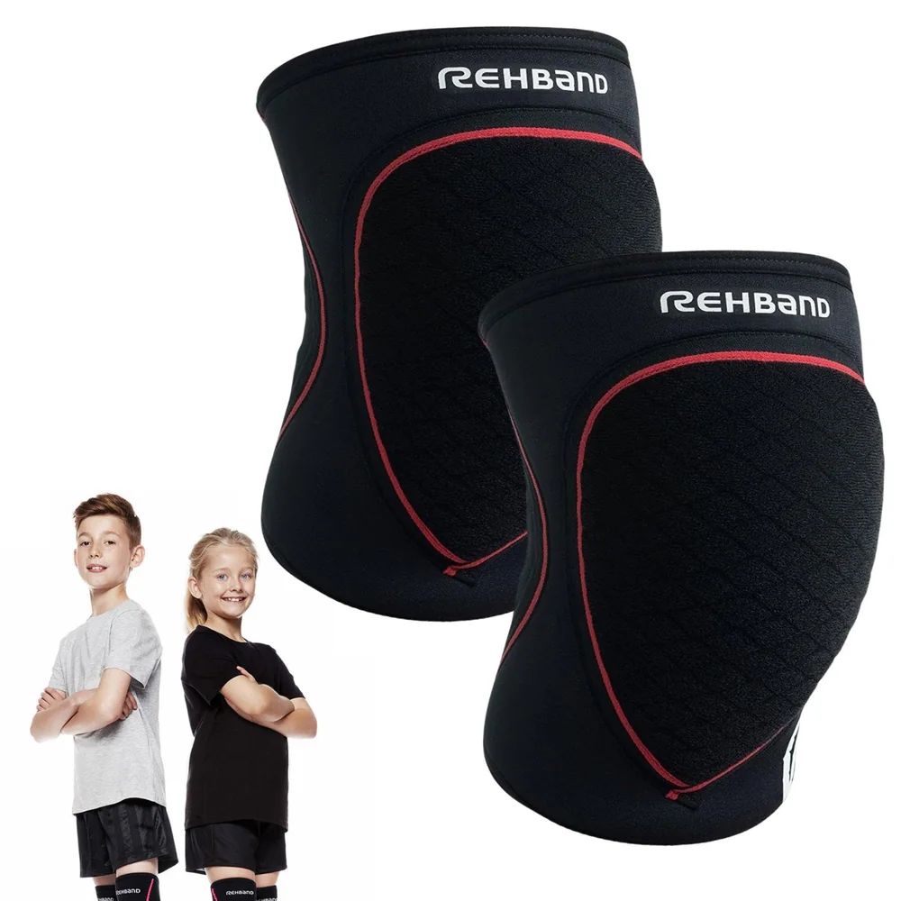 Rehband PRN Knee Pads Junior in Black/Red – official product photo